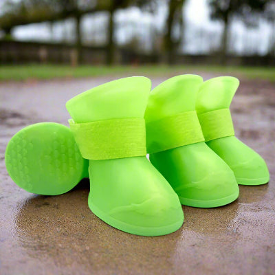 Bottes pour chien imperméable Fluo vert - Chien en balade