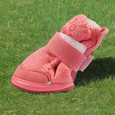 Chaussures pour ChienPawWarm Rose- verlcro -Chien en balade