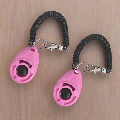clicker d'entrainement pour chien duo rose- Chien en balade