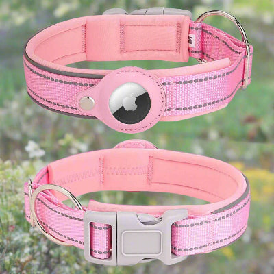 Collier - GPS - chien - Tag rose- Chien en balade