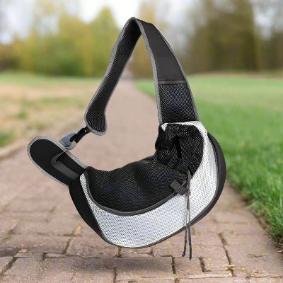 Sac transport pour chien blanc - Chien en balade