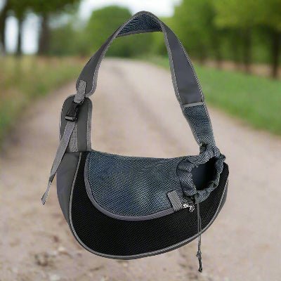 Sac transport pour chien noir - Chien en balade
