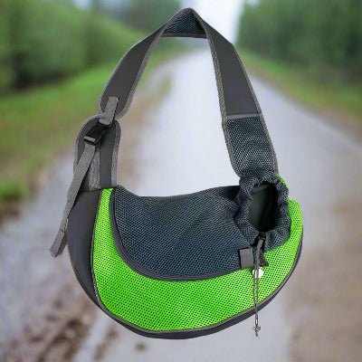 Sac transport pour chien vert fluo - Chien en balade