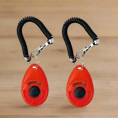 Clicker-entrainement-chien-Double-rouge