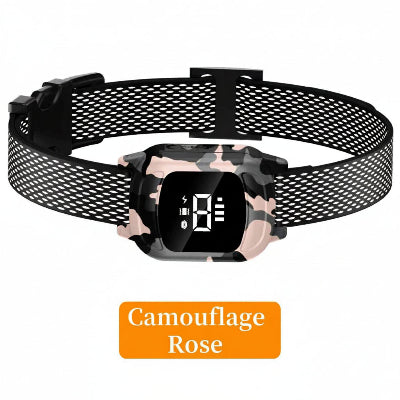 Collier anti aboiement style Camouflage Rose