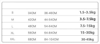 Harnais anti traction chien - DogSafeHarness™  grille de taille