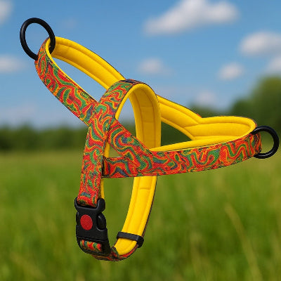 Harnais anti traction chien|- DogSafeHarness™ jaune