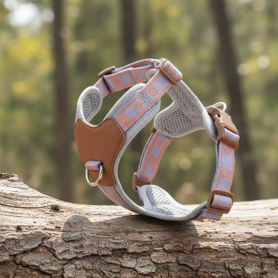 Harnais pour chien imprimé gris