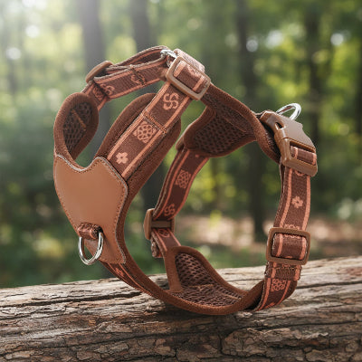 harnais pour chien imprimé Marron
