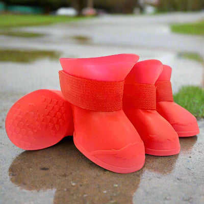 Bottes pour chien| imperméable Fluo rouge - Chien en balade