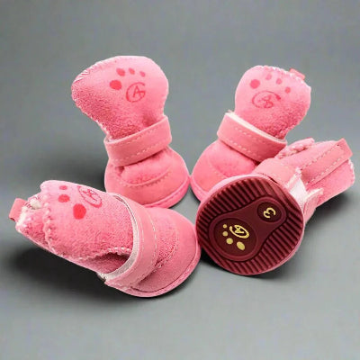 Chaussures-Chien-PawWarm™-Rose-Chien en balade