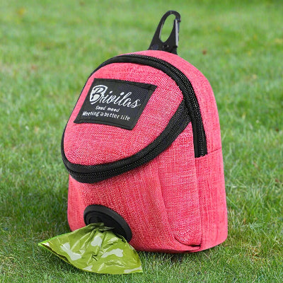 Distributeur sac à crottes -chien-rose- chien-rose-Chien en balade