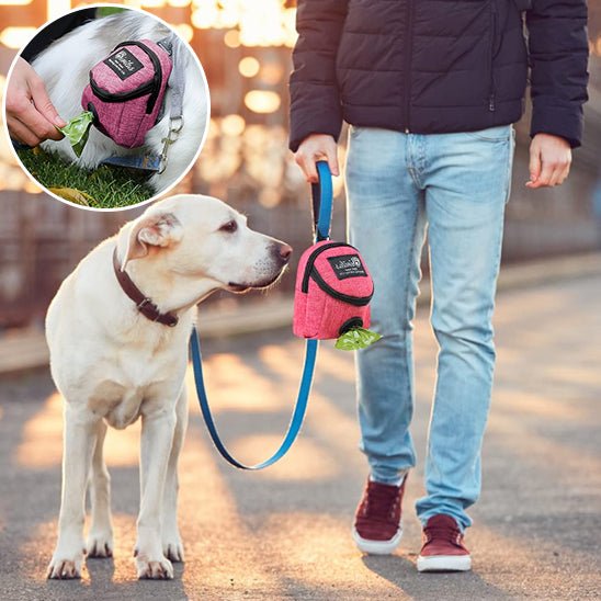 Distributeur sac à crottes - chien-Chien en balade