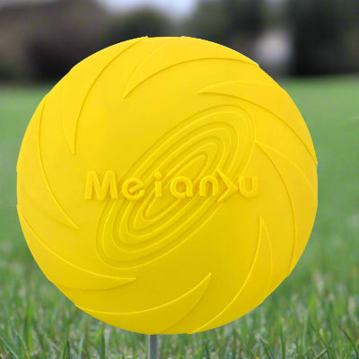 Frisbee chien FlyDog™-Jaune-Chien en balade