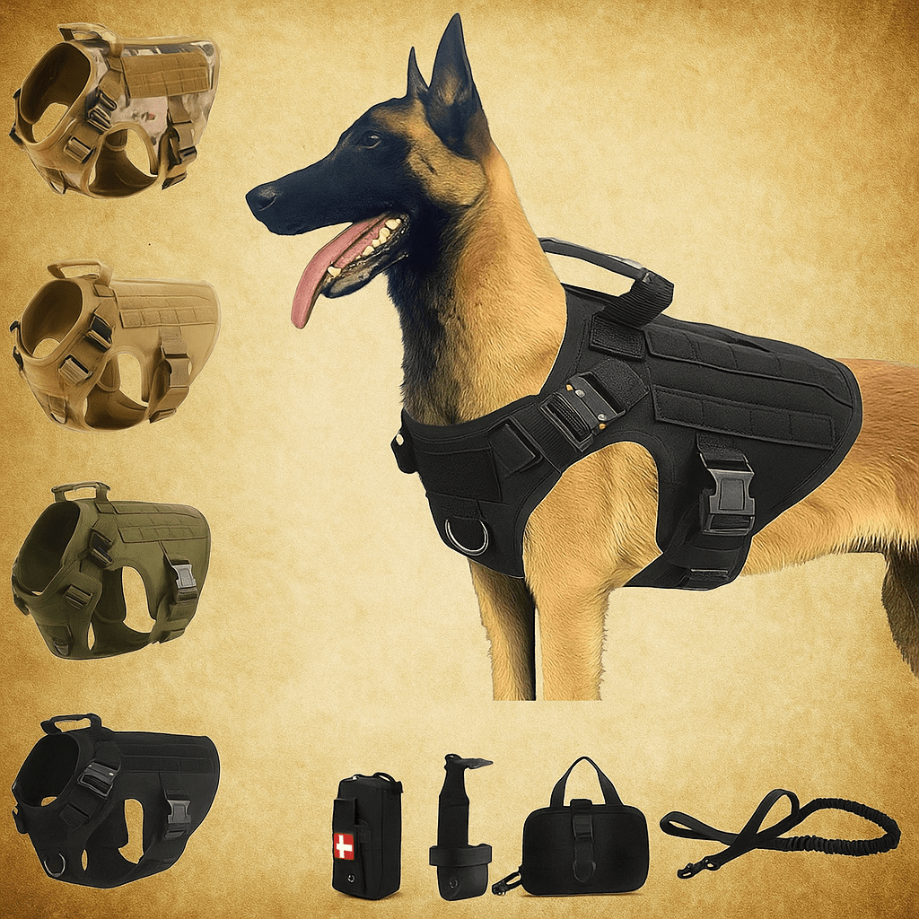 Harnais chien| militaire SFP - 5™ Ensemble résistant à l'eau et aux déchirures - Chien en balade