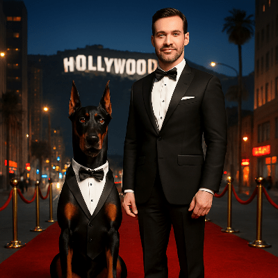 Harnais chien | Smoking élégant - Raffiné Tux™ - Chien en balade