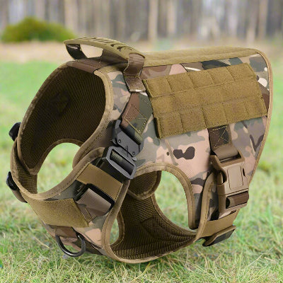 Harnais militaire pour chien de grande taille  camouflage- Chien en balade