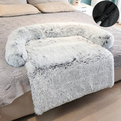 Lit pour chien gris pale Chien en balade