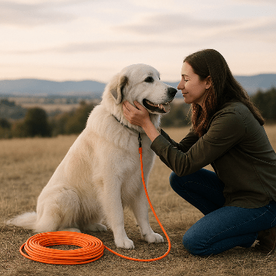 Longe pour chien RappelTech™ - Chien en balade