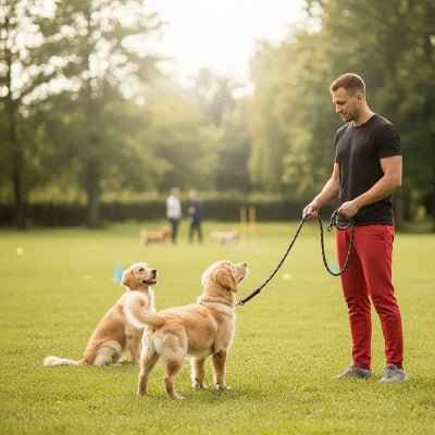 Longes chien | Ajustable Liberté Sécurisée - Chien en balade