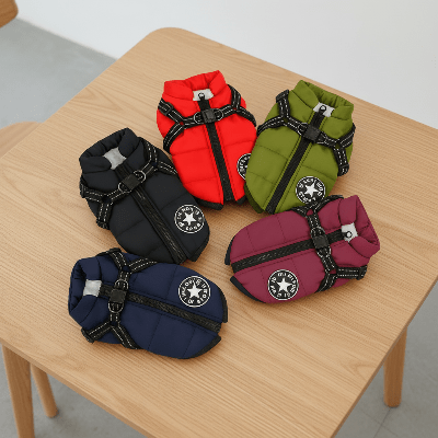 Manteau Chien | Harnais intégré Confortable - Chien en balade