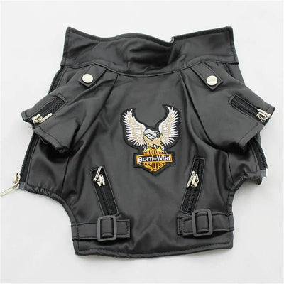 manteau pour chien cuir eagle vue dos| Chien en balade