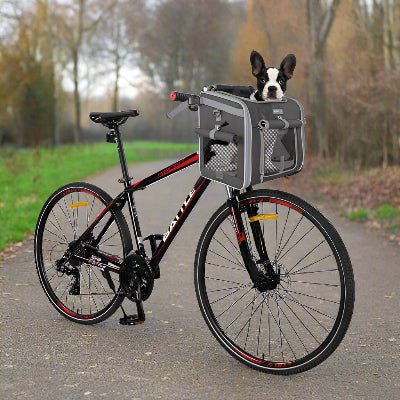 Vélo panier chien| Vélo - Dog™ Liberté Transport - Chien en balade