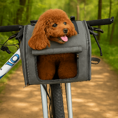 Vélo panier chien| Vélo - Dog™ Liberté Transport - Chien en balade
